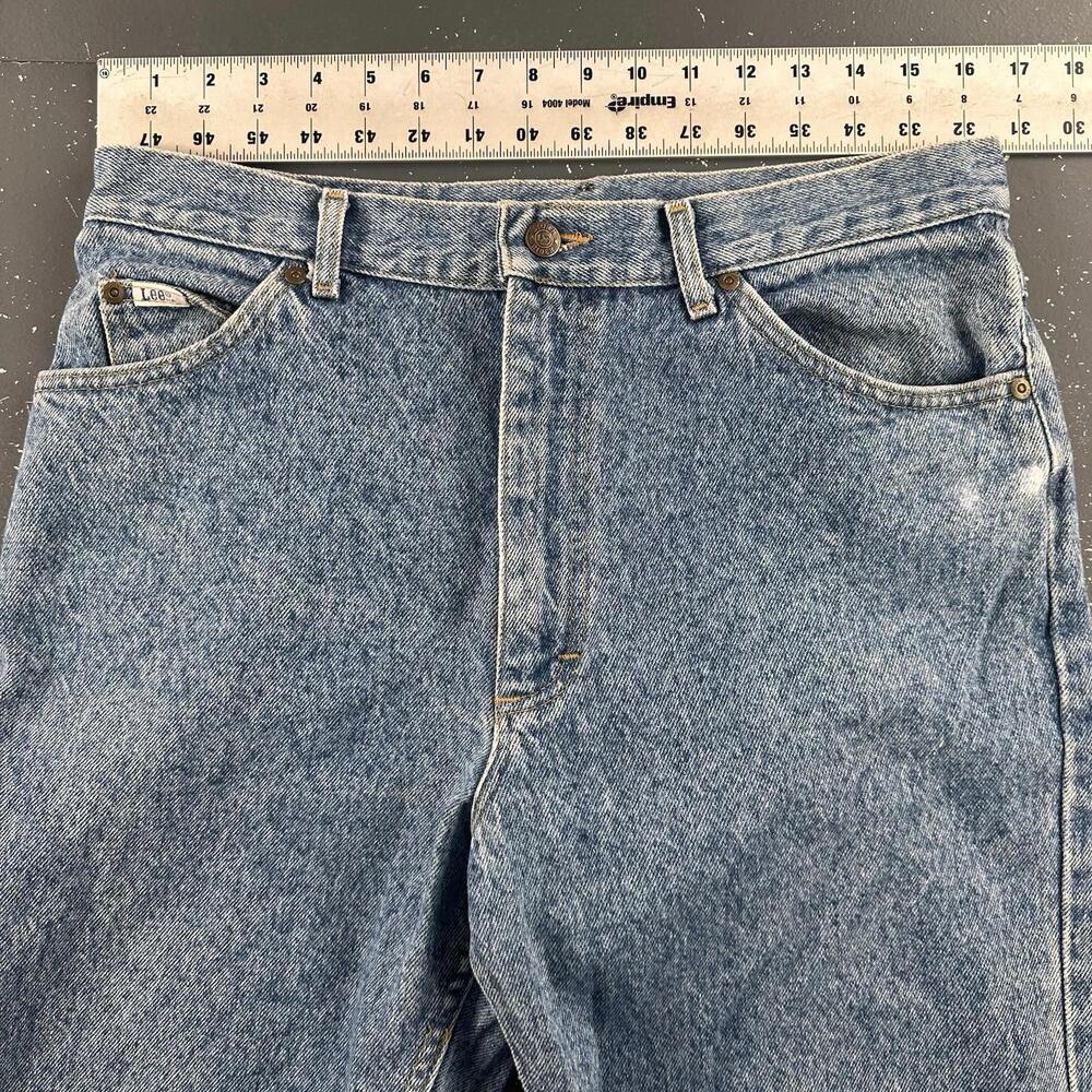 VTG Lee Storm Riders Jeans Mens 33x32 Blue Acid Stone Wash Union Made USA - Picture 4 of 9